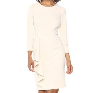 Donna Morgan Crepe Sheath Dress with Ruffle Skirt